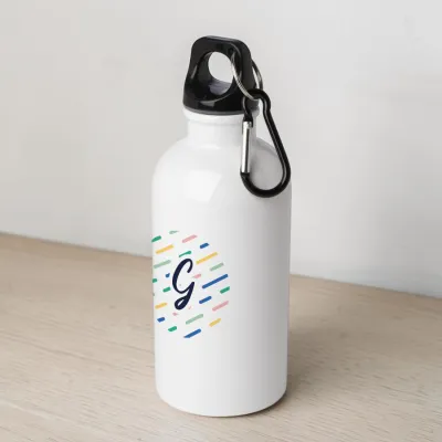 Gourde publicitaire en aluminium 400 ml avec mousqueton