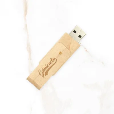 Clé USB en bois rotative