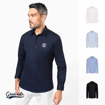 Chemise popeline manches longues homme