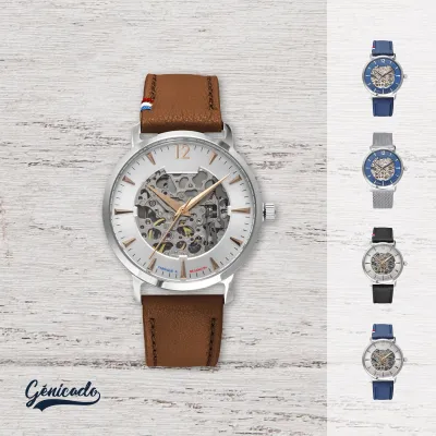 Montre avec bracelet cuir fabriquée en France