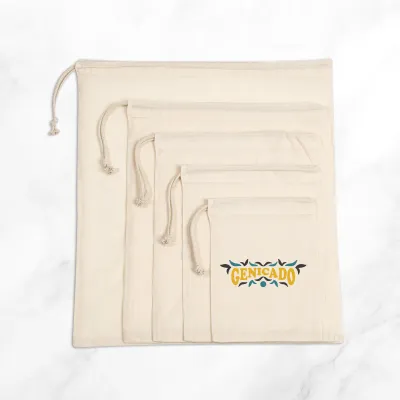 Pochon coton bio avec attaches coulissantes