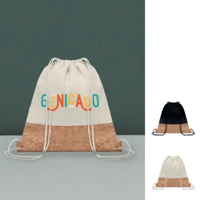 Sac cordon en liège et coton 160gr/m²