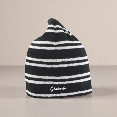 Bonnet rayé réversible unisexe