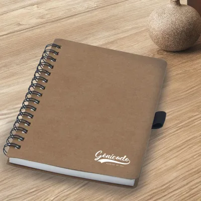 Carnet personnalisé à spirales A6 en carton recyclé