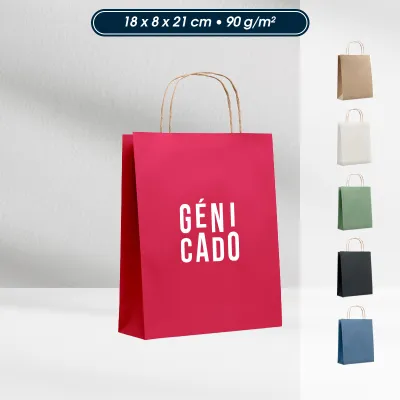 Sac kraft petit format poignées torsadées