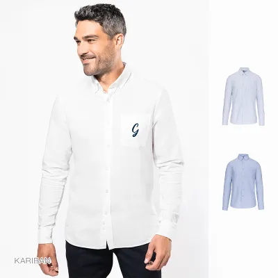 Chemise Oxford lavée manches longues