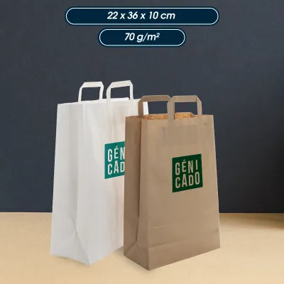 Sac en papier kraft poignée plate