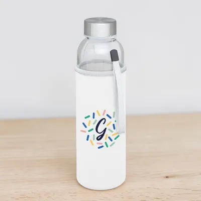 Bouteille en verre personnalisable 500 ml avec housse