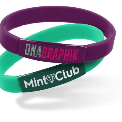 BRACELET PERSONNALISABLE SILICONE PLAQUE ALU -BRASI3