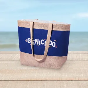Sac de plage en jute et coton laminé