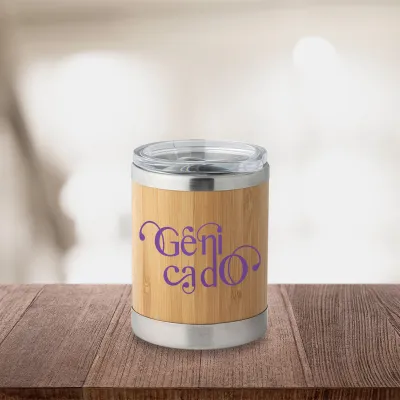 Mug thermos 350 ml en bambou et acier inox