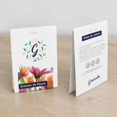 Sachet graines transparent avec grand cavalier