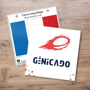 Carte maquillage bleu blanc rouge