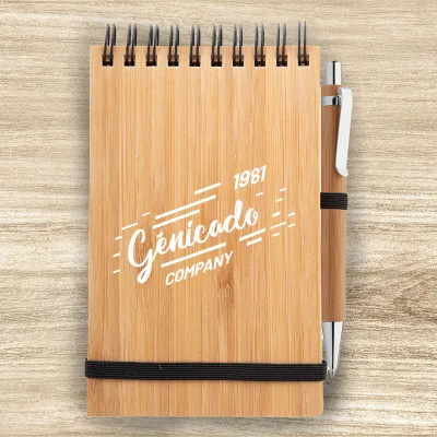 Carnet personnalisé spirale A6 bambou
