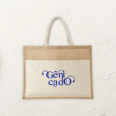 Sac en jute avec poche frontale coton