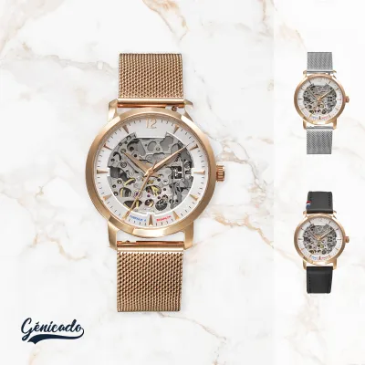 Montre avec cadran rose doré