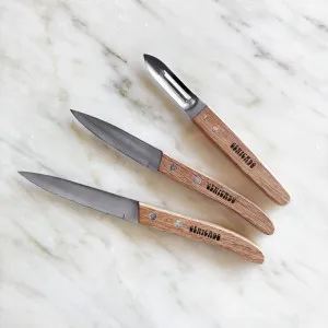 Set de 3 couteaux de cuisine avec manche en bois