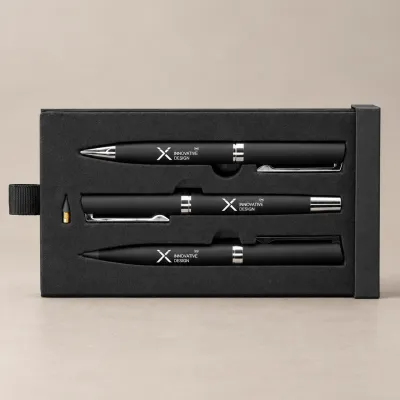 Parure 3 stylos en aluminium