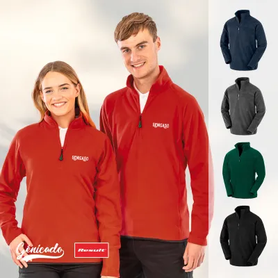 Polaire personnalisée entreprise recyclée col zippé