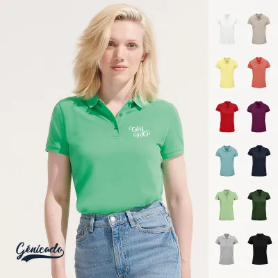 Polo femme en maille piquée 100% coton bio