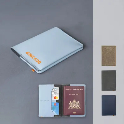 Protège passeport en cuir recyclé