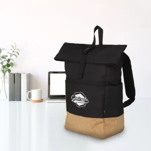 Sac à dos ordinateur roll-top en RPET et liège