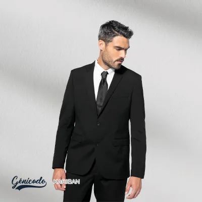 Veste de costume avec deux poches passepoilées