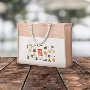 Sac de plage en jute anses en coton