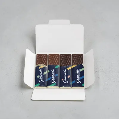 Carte publicitaire 4 barres chocolat publicitaire