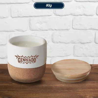 Bougie en cire végétale 80 gr pot en grès