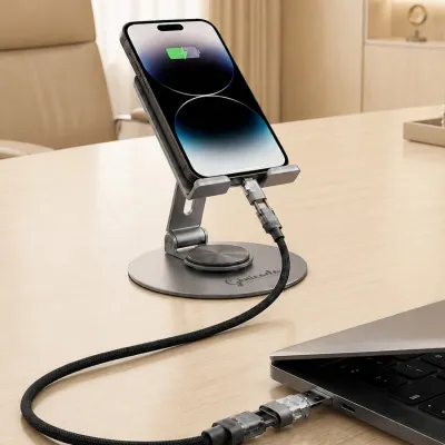 Support de téléphone pliable métal rotation 360°