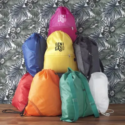 Sac cordon avec poche en maille filet