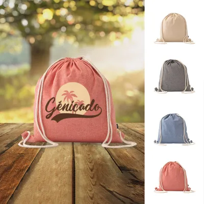 Sac à dos cordon en coton mêlé recyclé  (180 g/m²)