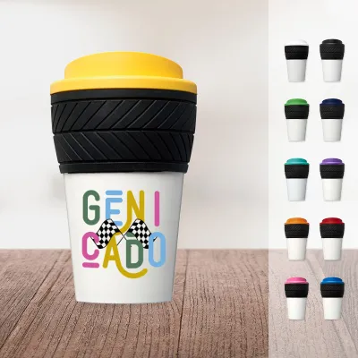 Mug à double paroi à motif de pneu 350ml