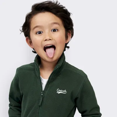Veste polaire personnalisée zippée enfant anti-boulochage