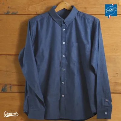 Chemise effet denim en 100% coton made in FR