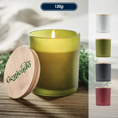 Bougie en cire végétale 120 gr pot verre dépoli
