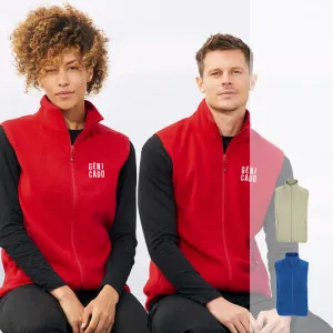 Veste micropolaire zippée sans manches unisexe polyester recyclé