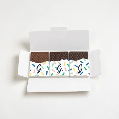 Carte 3 mini tablettes chocolat publicitaire