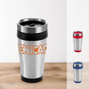 Mug de voyage en acier inoxydable et PP 420 ml