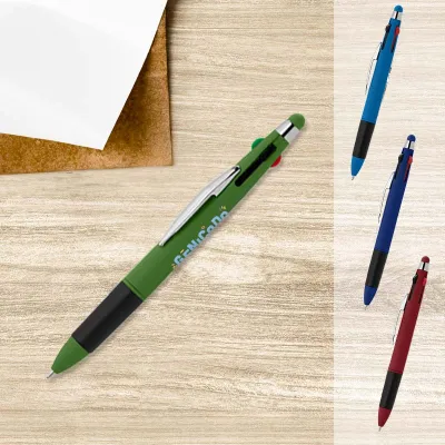 Stylo 4 couleurs soft avec stylet