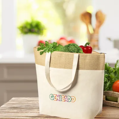 Sac isotherme 100% coton et jute laminé