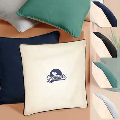 Housse de coussin à bord passepoilé