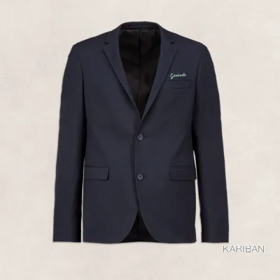 Veste de costume avec deux poches passepoilées