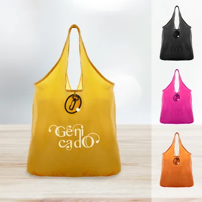 Sac shopping pliable avec mousqueton