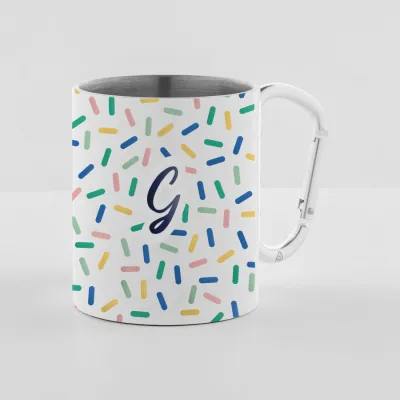 Mug acier inox avec poignée mousqueton