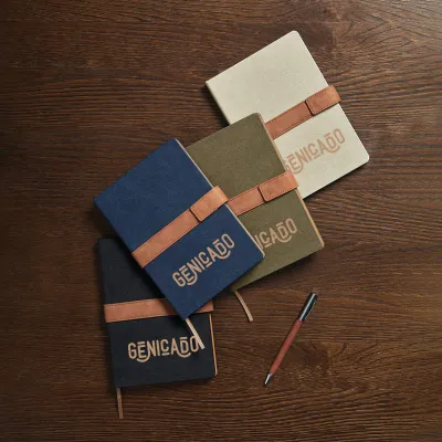 Carnet de notes personnalisé en toile recyclée