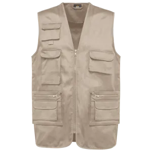 Gilet polycoton multipoches doublé unisexe