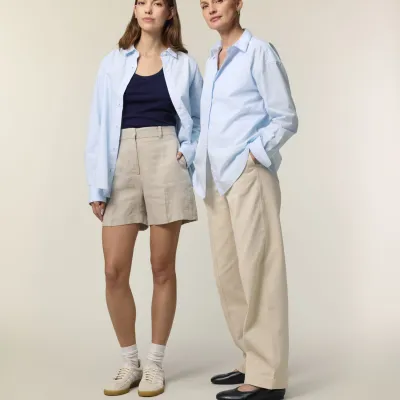 Chemise en popeline coton bio décontractée pour femme