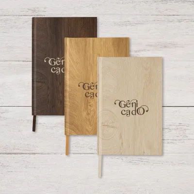 Cahier A5 promotionnel imprimé bois